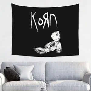 Korn Rock Tapestry Wall Hanging Hippie Tapestries Nu-Metal Music Art Blanket Home Decor for Living Room Bedroom ,valentine's gift for bf