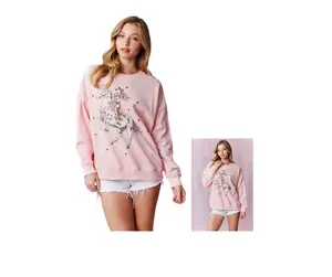 Star Stud Detail Western Printed Sweat-Shirts