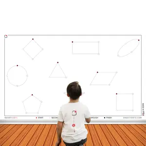 Smarty Dots | SHAPES Dry Erase Without A Trace FlexiBoard Glueless Optically Transparent Truly Repositionable Flexible Thick Premium Quality Any Surface Made in The USA (58x35)