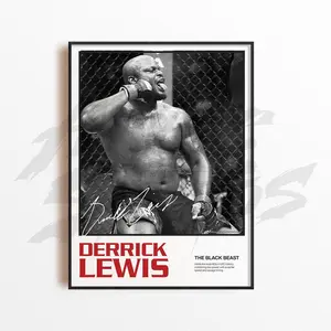 Derrick Lewis Art Poster Unframed  , Mixed Martial Arts Wall Decor, Home Gym Decoration, Sports Gift, UFC Fighter Poster Unframed , MMA Art