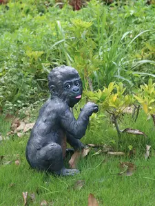 16 inch Silly Baby Gorilla Resin Statue