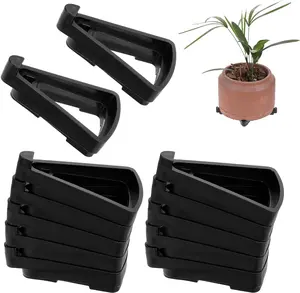 12 PCS Pot Feet for Outdoor Planters, Plant Pot Feet, Invisible Flower Pot Risers Toes, Plant Risers for Pots Outdoor, Prevent Stains and Water Damage(Black) Hariendny-624291_1us
