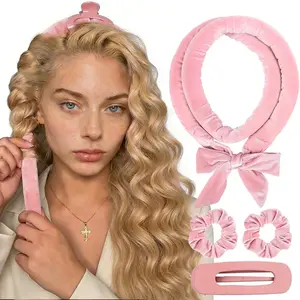 Sleep-Friendly Heatless Curling Rods Set Damage-Free Flexi Curls for Medium Long Hair