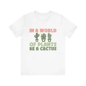 Men's plant lover and cactus appreciation Graphic T-Shirt - Short Sleeve Crew Neck Regular Fit Casual Wear | Soft & Breathable Fabric, Durable Print, Everyday Comfort, Machine Washable, casual and playful everyday wear, suitable for plant enthusiasts or