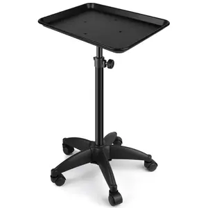 Salon Tray Cart on Wheels，Height Adjustable Trolley Cart  is Used for Hair Salon,Beauty Spa,Tattoo Work Table and Hair Stylist Storage