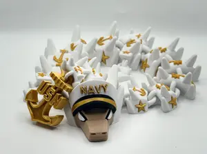 18” Articulated US Navy Dragon – Poseable Military Fantasy Figurine | Patriotic Gift for Dragon Lovers | Navy Tribute Decor