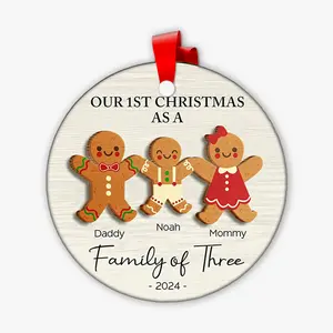 Personalized Baby's First Christmas  Circle Ornament & Photo Deer Baby's First Christmas Circle Ornament