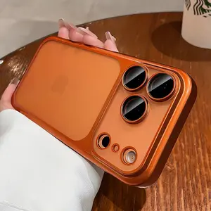 Instant 17 electroplated PC matte transparent shockproof phone case suitable for iPhone 17 16 15 14 13 12 11Pro Max Plus Air ultra-thin feel with glass lens protection phone accessories protective case Phone Protective Cover