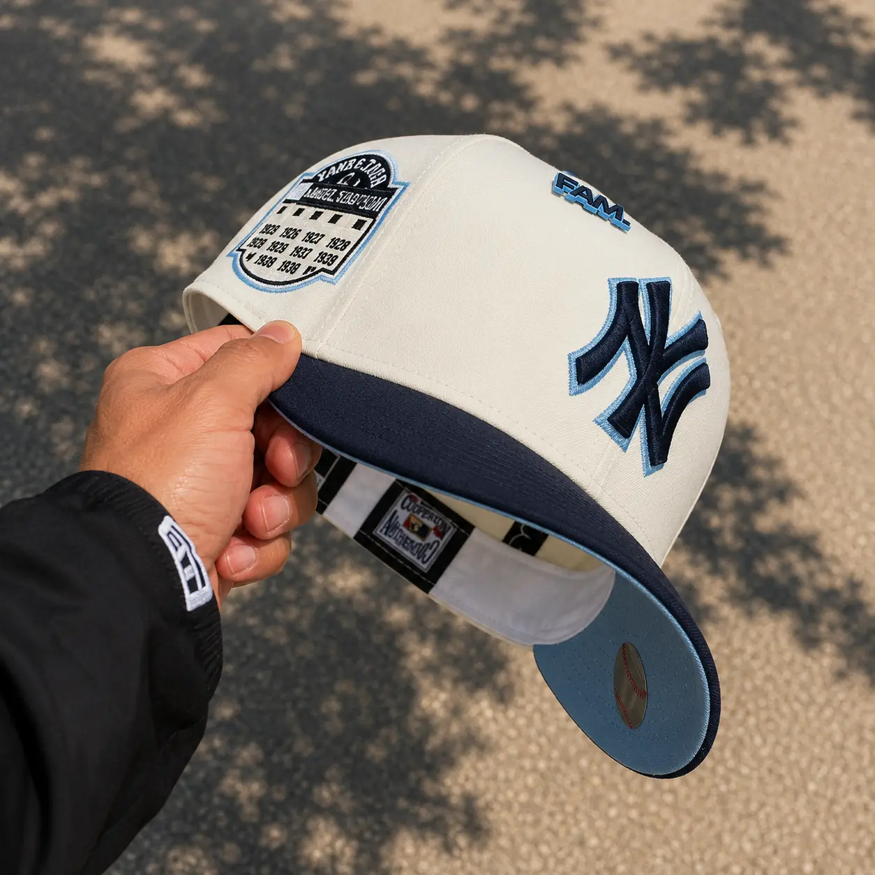 New Era New York Yankees 9FORTY A-Frame Snapback Hat – White Crown Red Brim – Adjustable MLB Baseball Cap