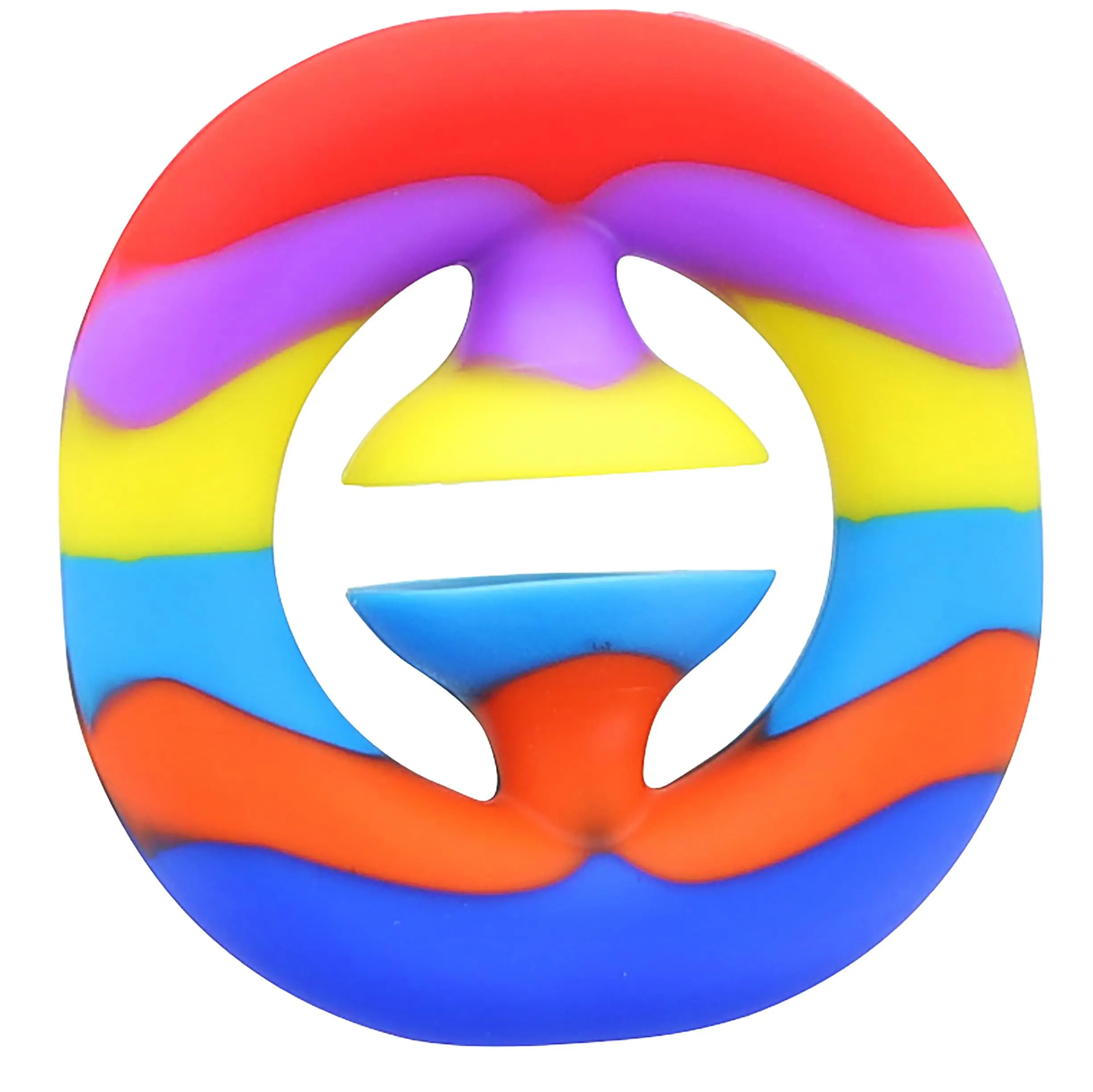 Rainbow Silicone Pressure Fidget Toy Snapper for Stress Relief & Calm | Compact Sensory Hand Exerciser, Bright Colors, Focus, Anxiety, Finger Strength, Portable, Unisex Adults Teens Ages 12+