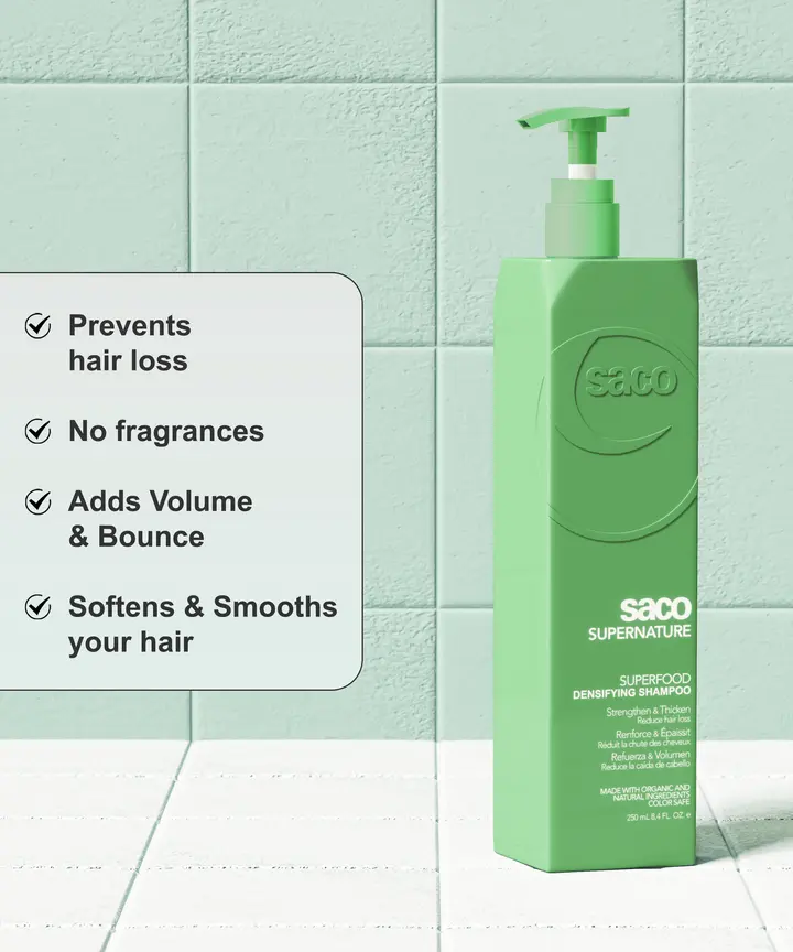 Densifying Shampoo - Increases the thickness and density of the hair by stimulating the hair follicle to promote healthier-fuller hair.
