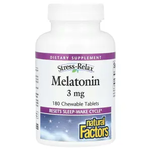 Natural Factors Stress-Relax, Melatonin, 3 mg , 180 Chewable Tablets