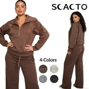 Scacto Tracksuits Two-Piece Set For Women Summer Casual Oversized Shirts & Side Pocket Biker Minimalist Lounge Wear Soft Viscose Fabric Comfy Homewear Cozy
