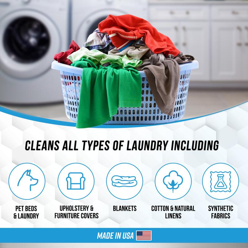 Enzyme Laundry Booster Odor Remover - 2 lbs Unscented Enzymatic Clothes Stain Cleaner Powder, Natural Deodorizer with Bio Active Enzymes, Detergent Additive Fragrance Eliminator for Sweat, Oil, Blood - 64 Loads