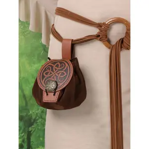 1PC Medieval Renaissance Belt Bag, Viking Retro Fanny Pack Portable Casual Waist Bag Coin Pouch Halloween LARP Cosplay Costume Accessories