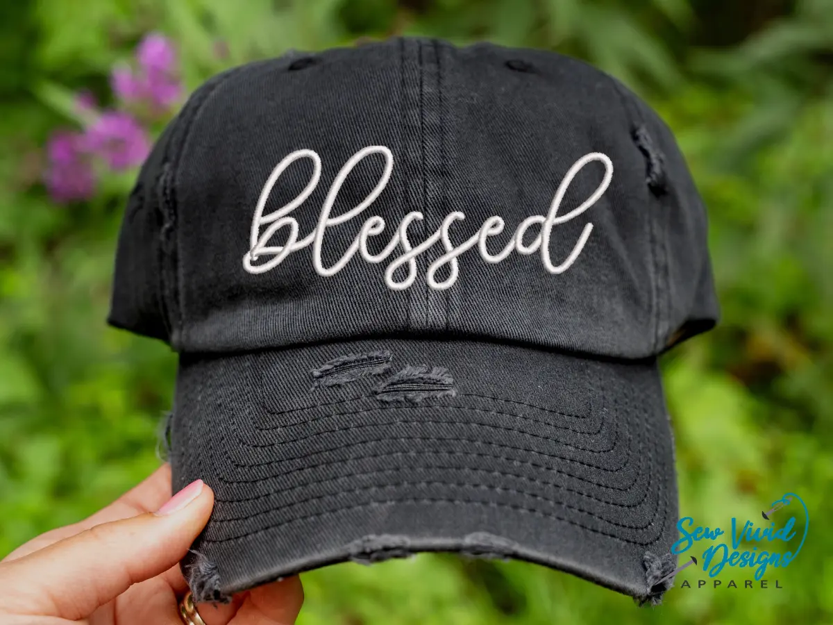 blessed Hat | Distressed Baseball Cap OR Ponytail Hat | thankful grateful blessed Thanksgiving Hat | Women's thankful Hat | Fall Hat