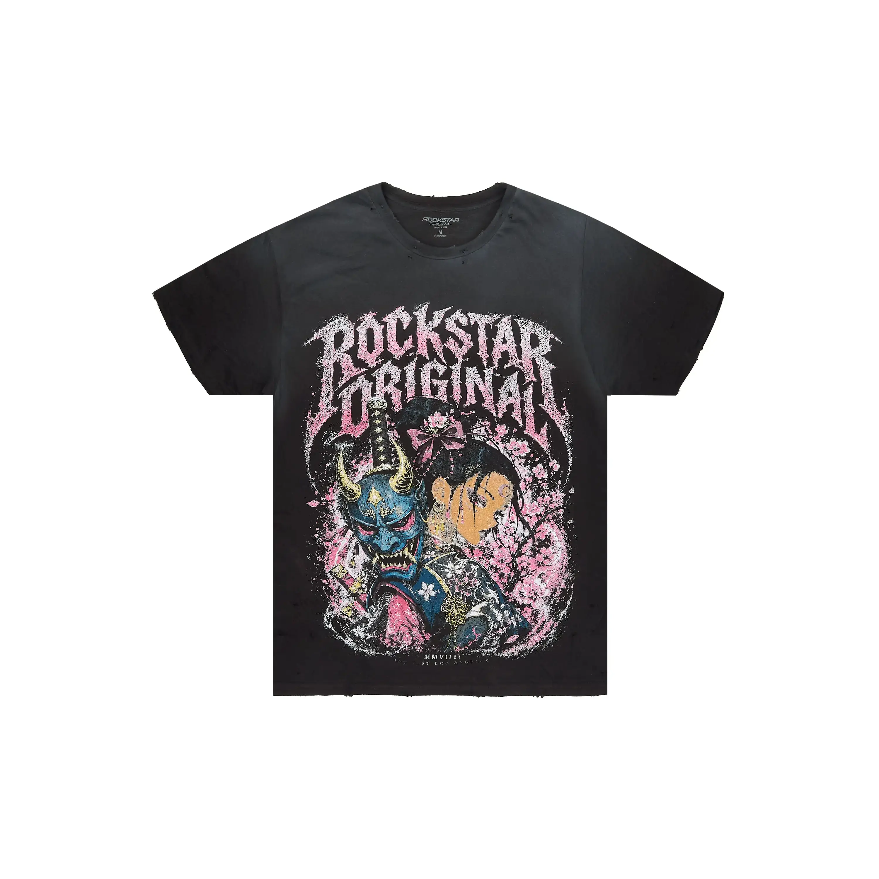 Kavero Black Oversized Graphic T-Shirt