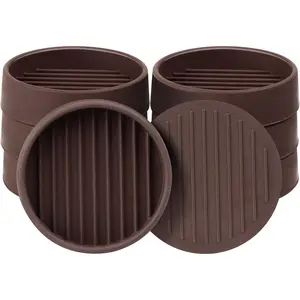 Non Slip Furniture Pads, 3"x3" Round Rubber Furniture Caster Cups Anti-Sliding Bed Stopper, Anti Grippers Floor Protectors for Furniture Bed, Couch, Chair  (Brown, 8 Pack)