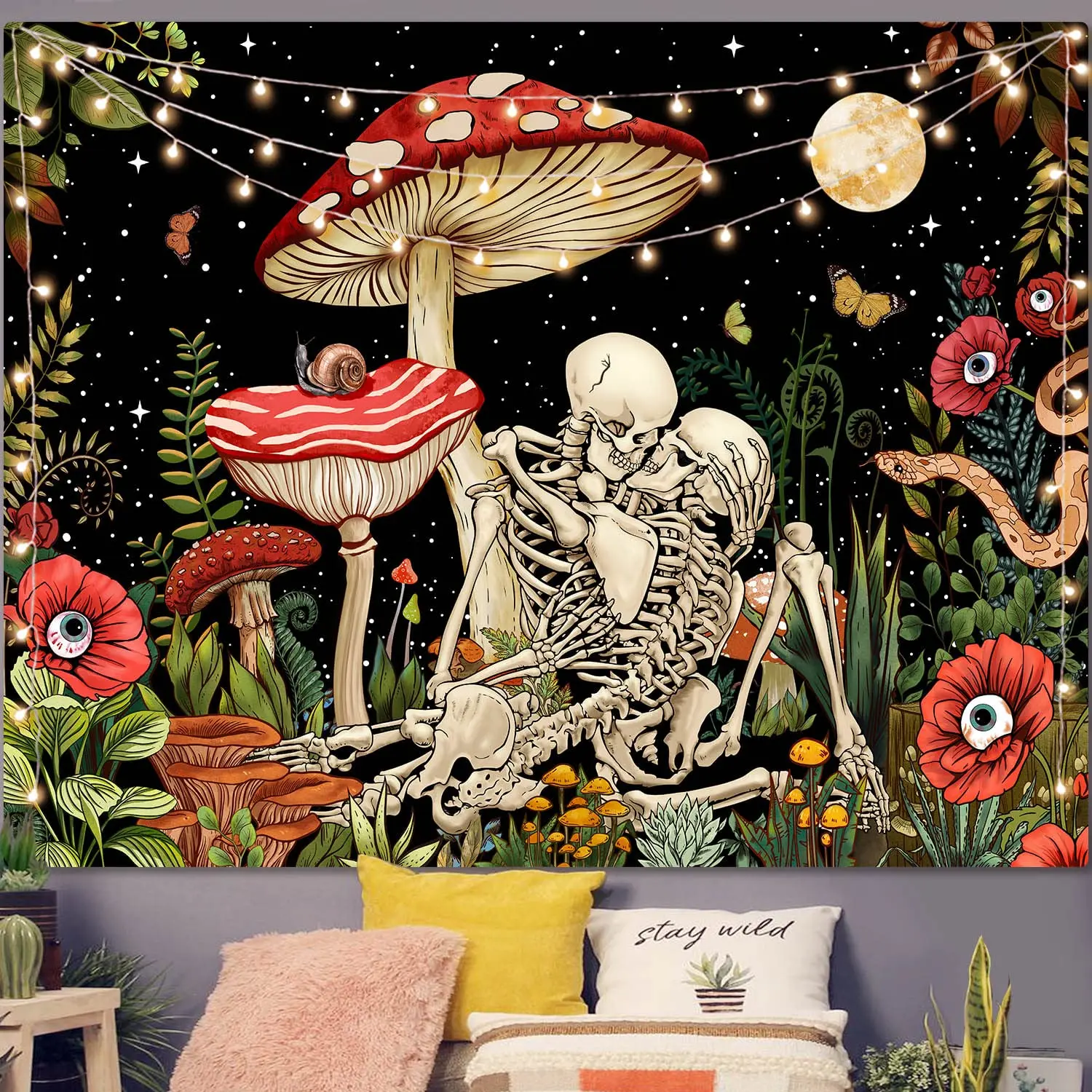 Decorative Polyester Tapestry Wall Hanging - 1 Piece Digital Print Synthetic Wall Art, Vivid Designs in 30 x 39 in/43 x 71 in Sizes for Bedroom Living Room Home Decor (Collection 046)