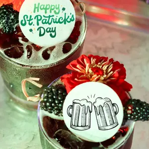 St. Patrick's Day Bridal 2 Pack-40 Count Edible Cocktail Toppers Party Decor Drink Garnish