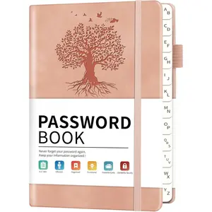 Password Book with Alphabetical Tabs, 4.5"x5.9"Small Pocket Password Keeper Book, 160 Pages/100GSM Hardcover Notebook, Password Organizer for Internet Website Address Login