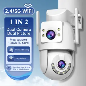 【Cam720】5G/2.4G WiFi Security Camera, Fast Setup，8MP Dual-Lens CCTV Camera | Stormproof IP66, Auto Tracking, 5G WiFi | 2-Way Talk, Smart Alerts, Night Vision  | SD/Cloud Storage | Shop & Home Security