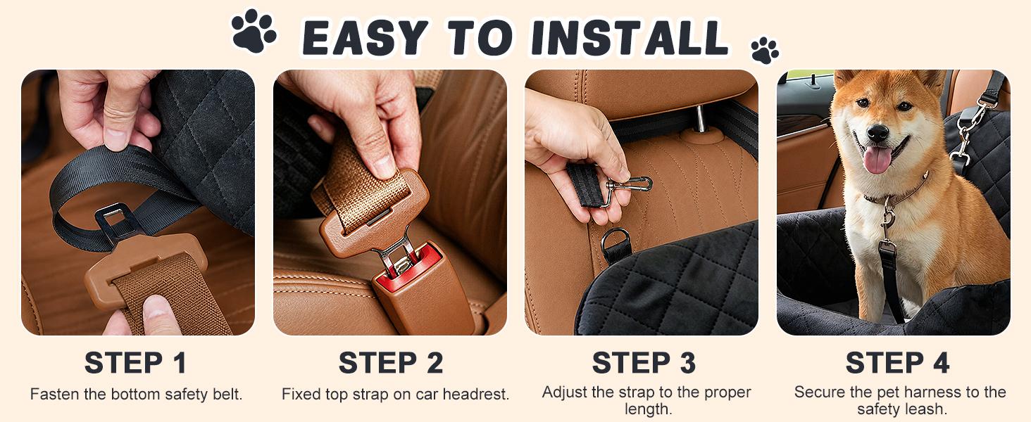 BOFNL Car Pet Seat – Pet car height booster seat with a washable, removable cover for easy cleaning; soft sofa for cats and dogs; portable pet bed suitable for size and medium dogs — usable indoors, outdoors, and while traveling by car, black gray BOFNL Car Pet Seat – Pet car height booster seat with a washable, removable cover for easy cleaning; soft sofa for cats and dogs; portable pet bed suitable for size and medium dogs — usable indoors, outdoors, and while traveling by car, black gray