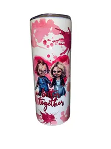 Chucky & Tiffany Bride Of Chucky Better Together 20oz Skinny Straight Sublimation Tumbler - Amy's Custom Creations - Your Favorite Tumbler Shop!