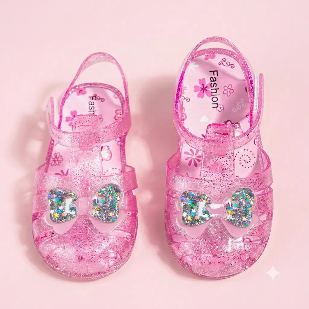 Clearance Sale - Toddler Girl Sandals Little Girl Summer Shoes for Beach Costume Princess Dress Flat Breathable Soft Jelly Shoes For Cute Girl Closed Toe Beach Flat-Sandals For Toddler Little Kid Big Kids