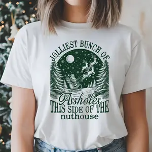 Jolliest Bunch of A-holes Screen Print Transfer - Hunter Green Ink