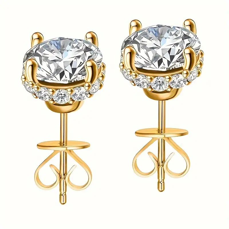 925 Silver-Plated 1-Carat Earrings, Luxury Look Bohemian Design, Simple Elegant Unisex Fashion Accessories, Ideal Valentine’s & Birthday Gifts for Men, All-Seasons jewelry everyday