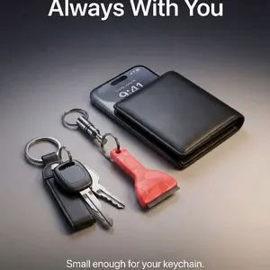 Pocket Squeegee - Compact Keychain Blade for Rainy Days Lightweight Durable Tool for Small Glass Surfaces Like Eyeglasses & Smartphone Lenses