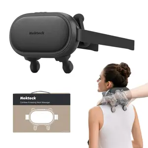 Nekteck Cordless Neck Massager with Heat, Shiatsu Back and Shoulder Massager, Deep Tissue 6D Kneading Massage Pillow for Neck and Back Pain Relief