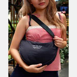 Moonbag Ready to Love Nylon Bag with Adjustable Strap, 34 x 20 x 11 cm, Available in Rose Quartz, Serenity, and Black, Features Zip Pocket