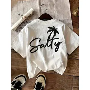 'Salty Beachy’ Palm Tree Graphic Tee Women's Cute Vacation Top for Summer Coastal Style, Tropical Vibes & Everyday Sunshine Looks