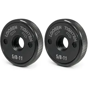 5/8-11 Nuts for Anlgle  4.5" and 5" No Wrench Required, 2 count Self Locking Flange Nuts Metal Lock  Knurled Arbor Nut