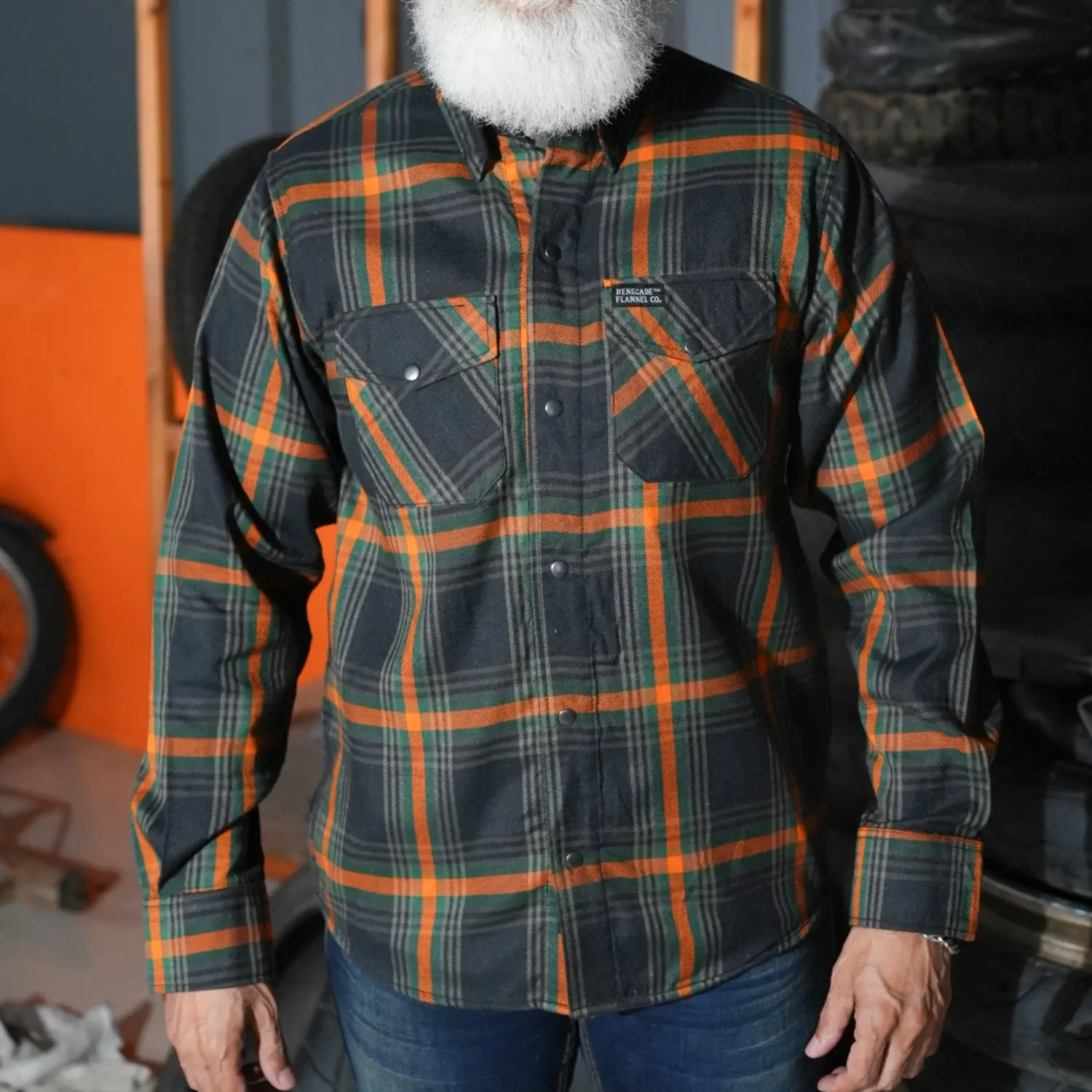 Men's Motorcycle Flannel Shirt