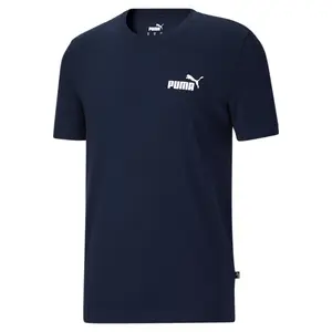 PUMA Mens Essentials No. 1 Logo Crew Neck Short Sleeve Casual Tops Casual - Blue