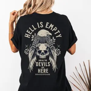Shakespeare Shirt Hell Is Empty And All The Devils Are Here The Tempest Dark Academia Goblincore Grunge Goth Shirt