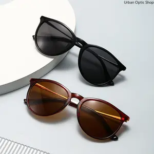 Unisex 2-Pack Vintage Round Cat Eye Sunglasses, UV400 Polarized Retro Trendy Shades, Men's Sunglasses, Fashion Accessories for Adults, Ideal for Driving & Daily Use, Trendy Sunglasses