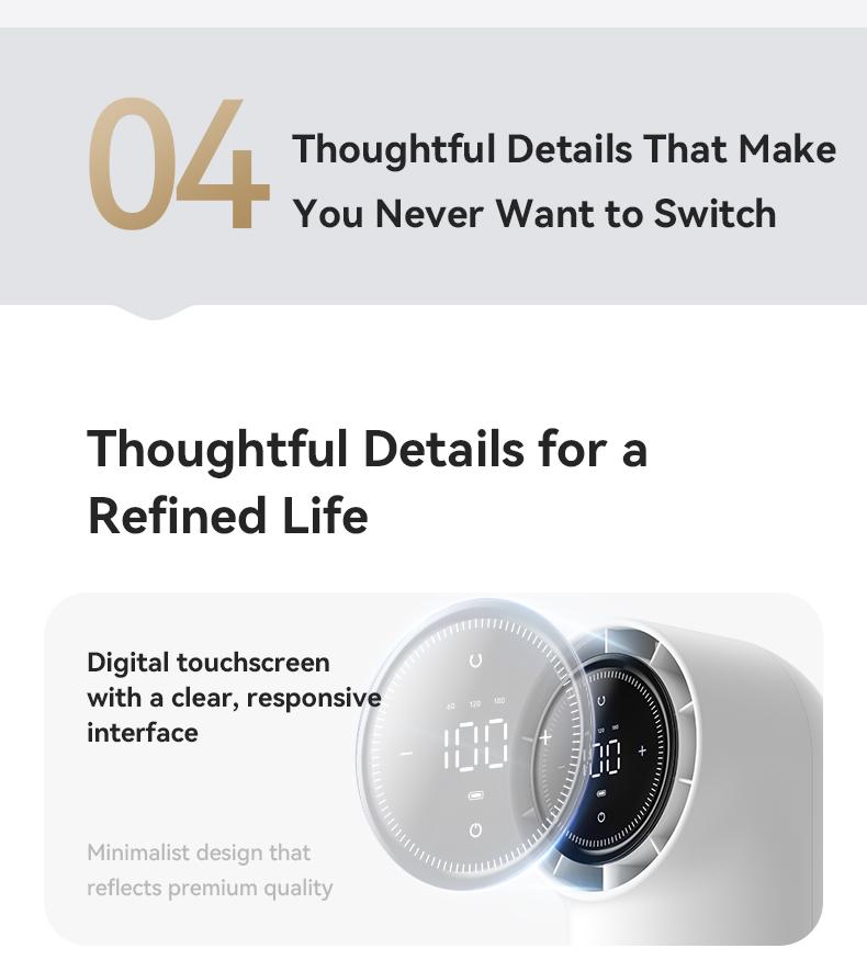 Aecooly Touch Control Desk Fan, 100 Speeds Quiet Bedroom Digital Display 8000mAh 3 Oscillation Angles Battery Powered Small Desktop Table Fan for Bedroom, Bedside, Office, Travel, FathersDayGift