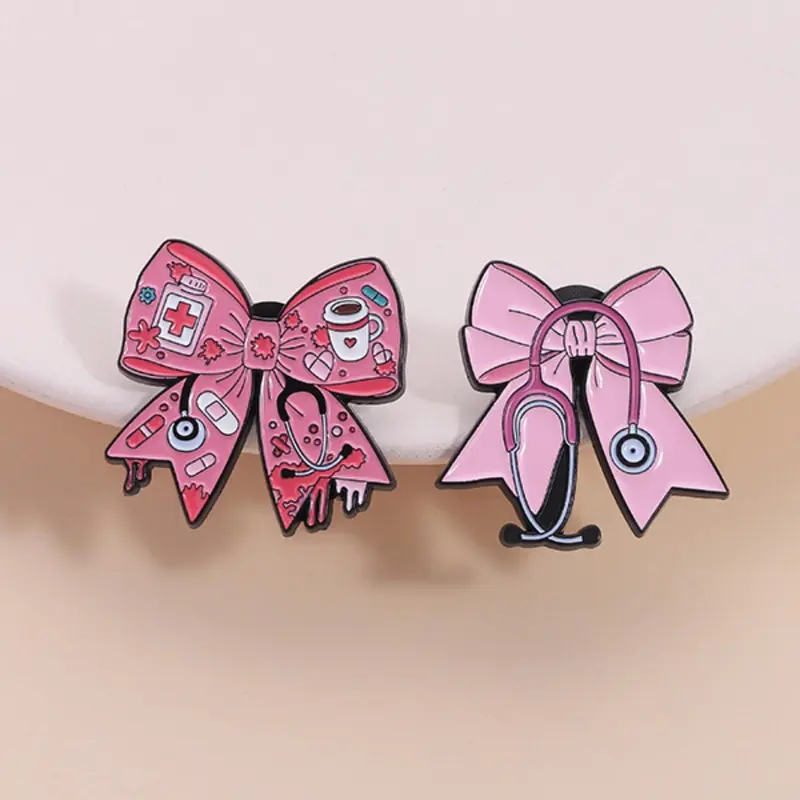 Sweet Medical Badge with Bow Stethoscope Brooch, Perfect Graduation Gift for Intern Doctors and Nurses, Cute Fashion Accessory for Healthcare Workers