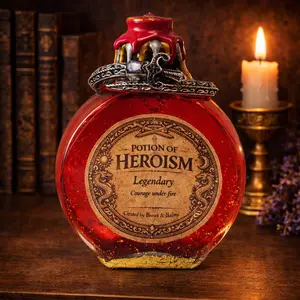 Potion of Heroism Bottle – Color Changing Fantasy Decor – Courage Under Fire Legendary