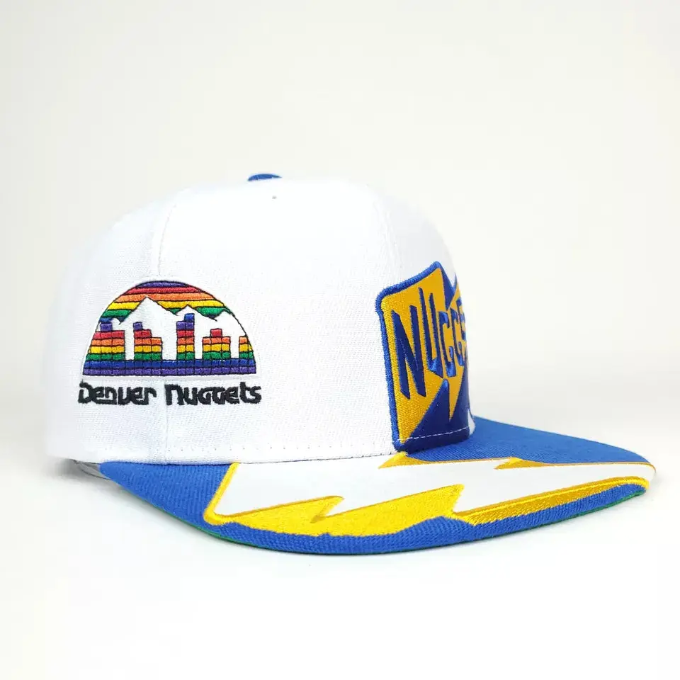 MENS MITCHELL & NESS NBA FAST TIMES SNAPBACK HWC NUGGETS - WHITE
