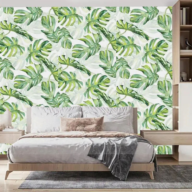 Jungle Themed Self-adhesive Wallpaper, 1 Roll Modern Waterproof Removable Wallpaper, Wall Decor for Home Living Room Kitchen Bedroom Dormitory