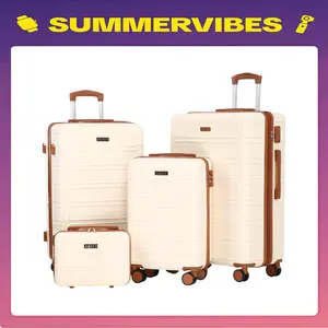 AAIVV 4 Piece Luggage Sets, Double Spinner Wheels, Expandable, TSA Lock Durable Suitcase Set, Traveling Bag, Luggage Sets (13/20/26/28in) summervibes,summervibes