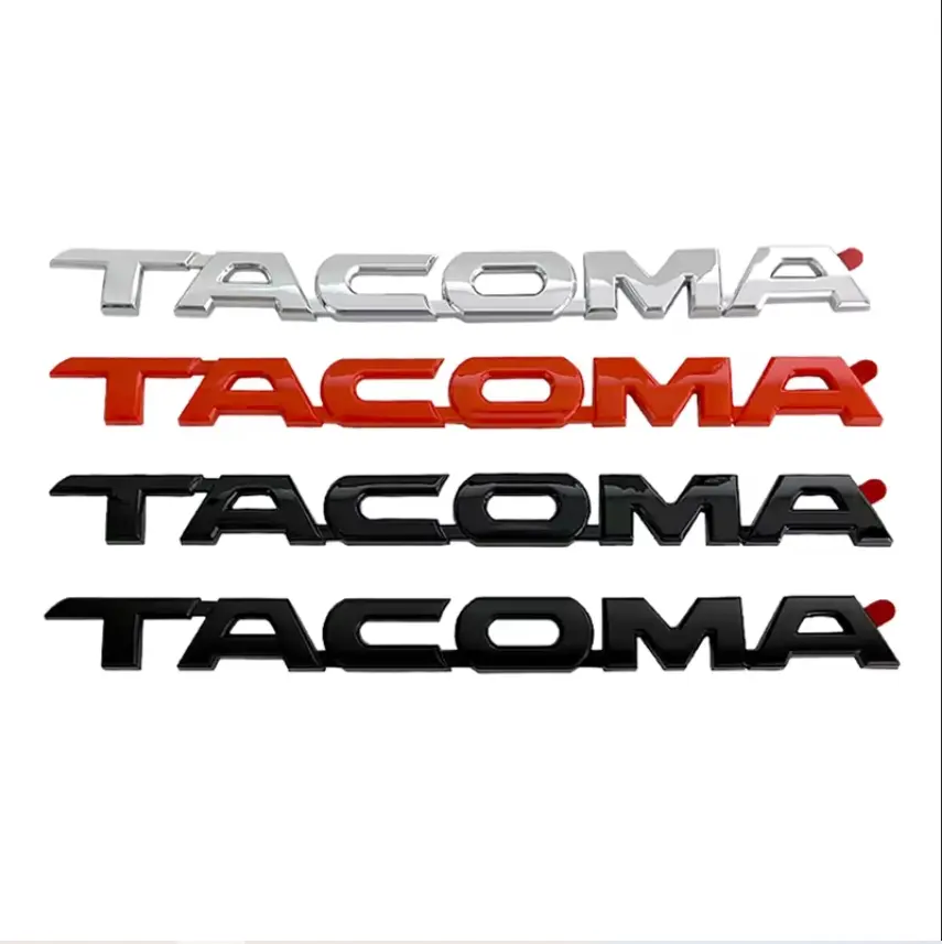 2pcs TACOMA ABS Car logo letter sticker Rear Bumper tail door trunk sticker car rear Emblem sticker styling Accessoriesries