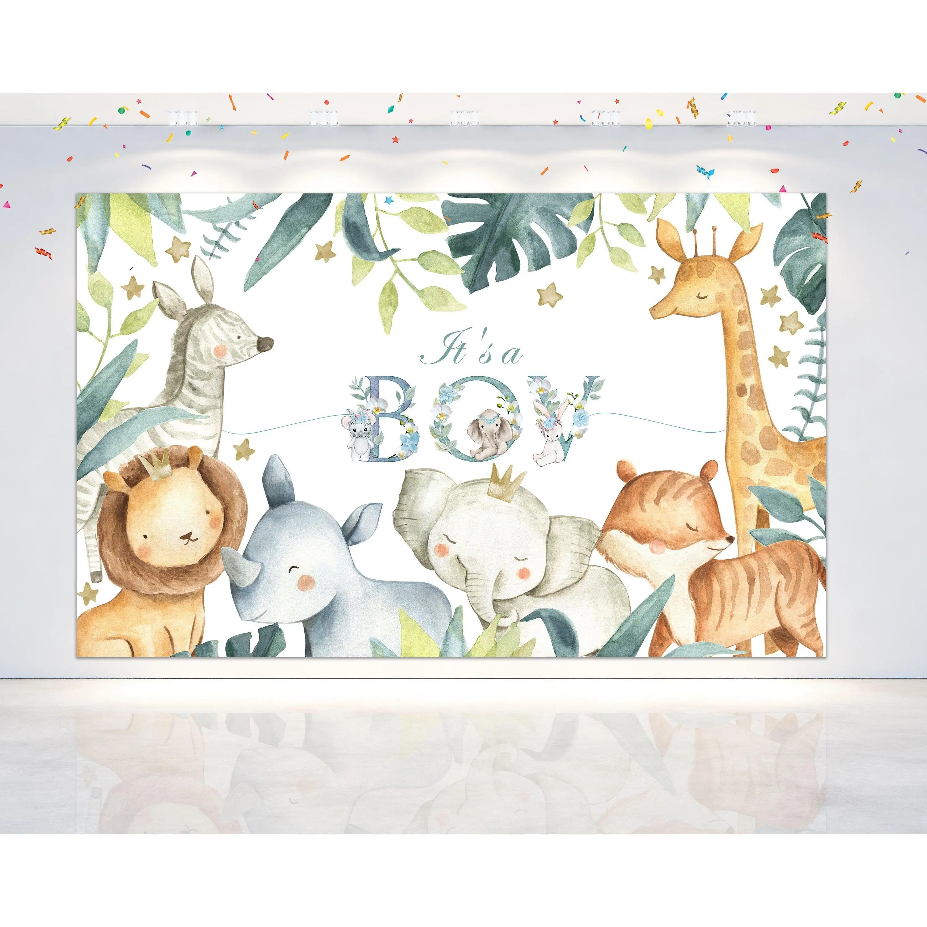 It's a Boy Baby Shower Backdrop 5x3 FT