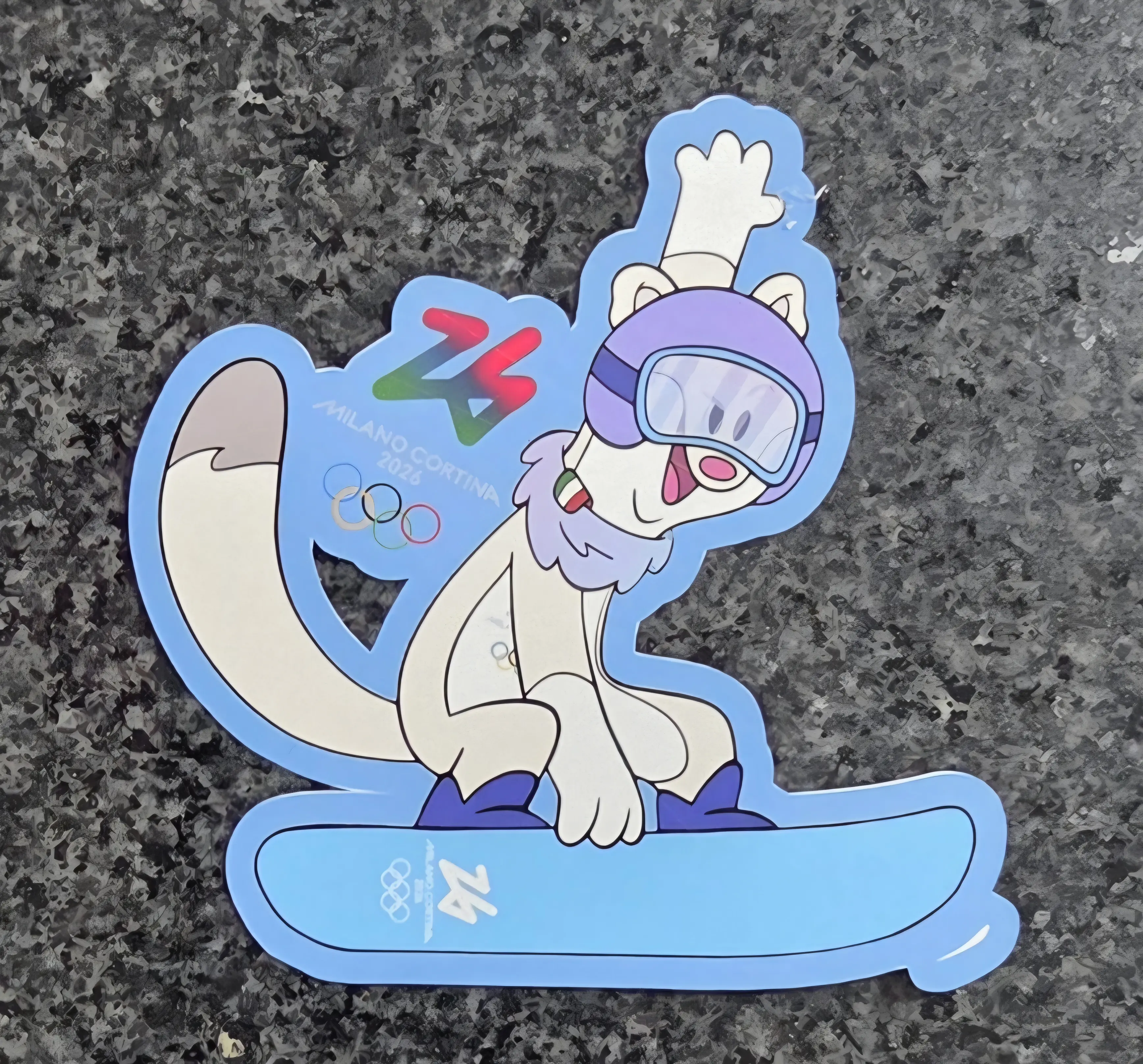 Milano Cortina 2026 Winter Olympic Mascot Tina Milo Delcal Stickers Snowboarding