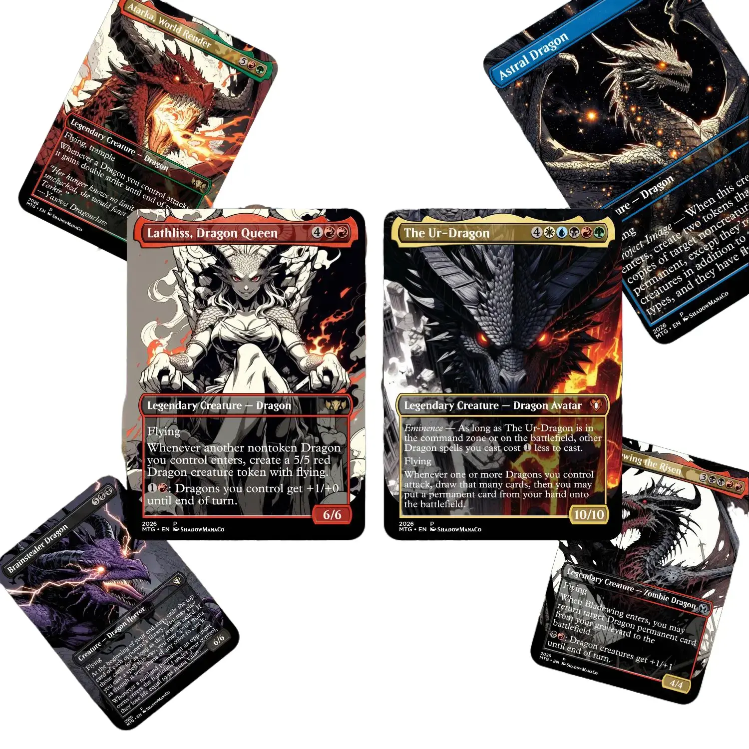 100+ Card Dragon Tribal TCG Commander Deck — 5-Color Flying Legend | Ready to Play Multiplayer